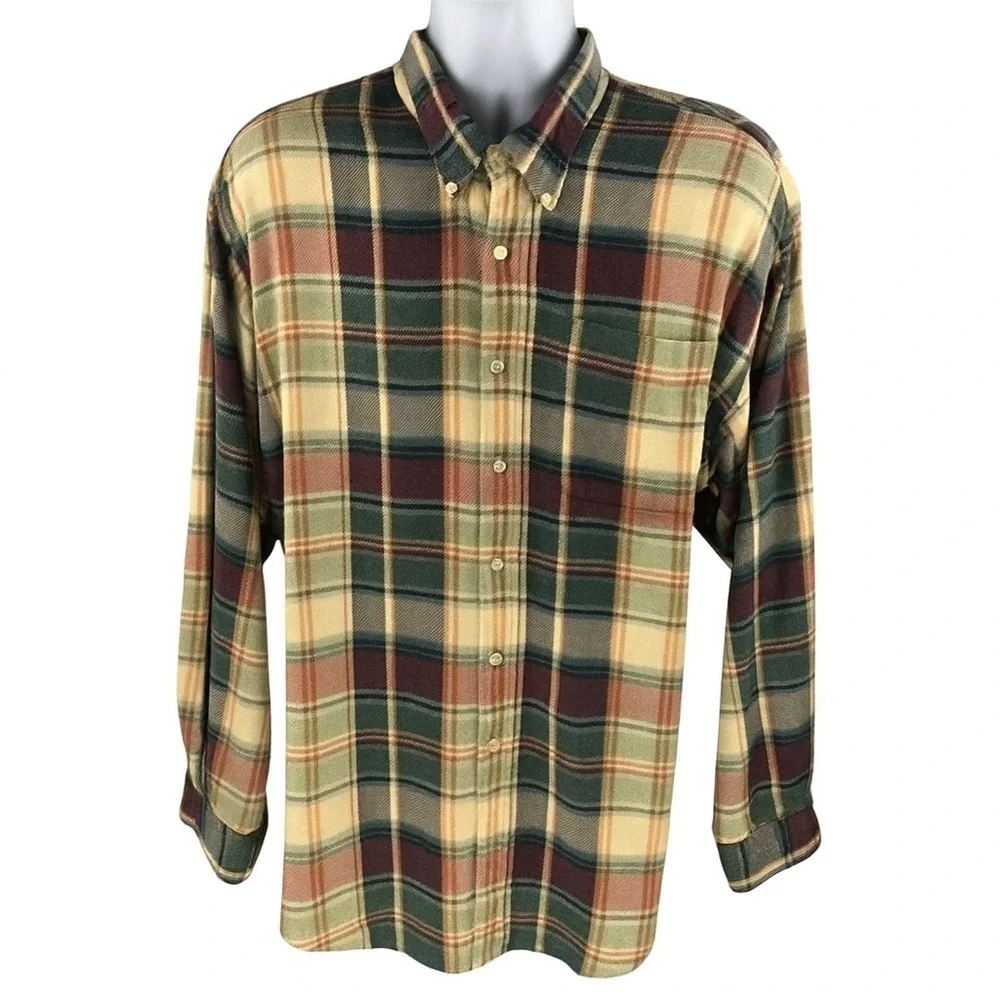 J.CREW Plaid Flannel Button-Down Shirt – XL